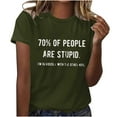 thumbnail image 2 of Munlar Womens Shirts Funny Spring Army Green 2025 Short Sleeve Crew Neck Letter Print Graphic Tops 2XL, 2 of 9
