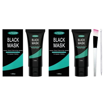Blackhead Remover Mask Kit (2 Blackhead Mask+1 Extractor Tool+1 Facial Brush) Great Charcoal Peel Off Black Face Mask For Deep Cleansing Blackheads,Clogged Pores,Pimples,Whitehead and Acne