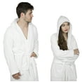 thumbnail image 3 of Women 100% Luxury Terry Cotton Hooded Shawl Bathrobe Toweling Spa, 3 of 9