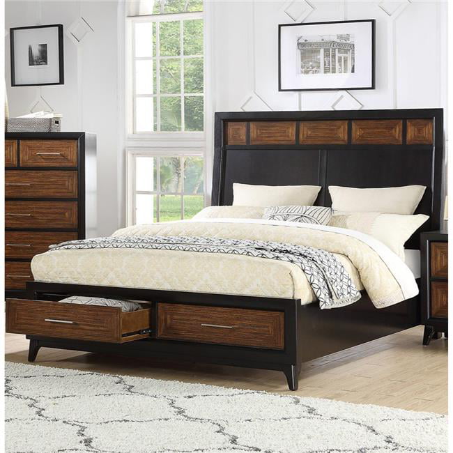 Wooden Eatern King Size Bed, Black King Size Bed Frame With Drawers