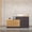 Left-Gray, variant on Haooyeah L-Shaped Reception Desk Right, Keyboard Tray, Lockable Drawers & File Storage, Natural Wood Gray
