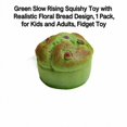 thumbnail image 3 of Green Slow Rising Squishy Toy with Floral Bread Design, 1 Pack, for Kids and Adults, Squeeze Toy, 3 of 3