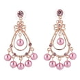thumbnail image 4 of Estele Valentines Day Gift Chandelier Gold Plated Pearl Drop Dangle Earrings, 4 of 5