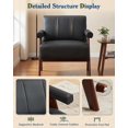 thumbnail image 4 of LAZZO 50" Faux Leather Couch Set, 3-Piece Set with 1 Loveseat and 2 Accent Chairs with Wooden Armrests for Living Rooms & Offices, Black, 4 of 5