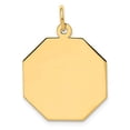 thumbnail image 3 of 14k Yellow Gold Solid Plain .013 Gauge Engravable Octagonal Disc Charm Pendant, 3 of 6