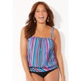 thumbnail image 4 of Swimsuits for All Women's Bandeau Blouson Tankini Top, 4 of 6
