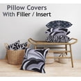 thumbnail image 2 of Ruvanti 4 Pack 100% Cotton Fabric Throw Pillows, 18x18 Soft, Cozy Square Decorative Pillows for Sofa, Couch Pillows, Bed, Ly Cushion Covers Including Insert; Black and Greyiving Room Luxur, 2 of 8