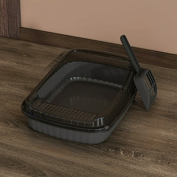 Nrmrqz Large Cat Litter Box, High-Side Edges Litter Proof, Leak-Proof Design, Includes Litter Spade, Easy Clean, Suitable for Large Cats, Spacious, Multiple Colors, 36.5 x 27 x 12 cm