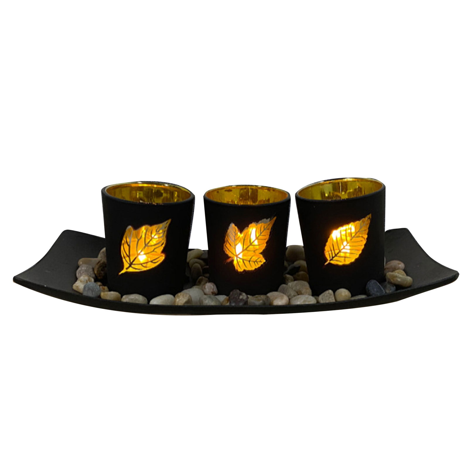 3 Decorative Holders, Dawhud Direct Tea Light Holders Natural Candlescape Set 