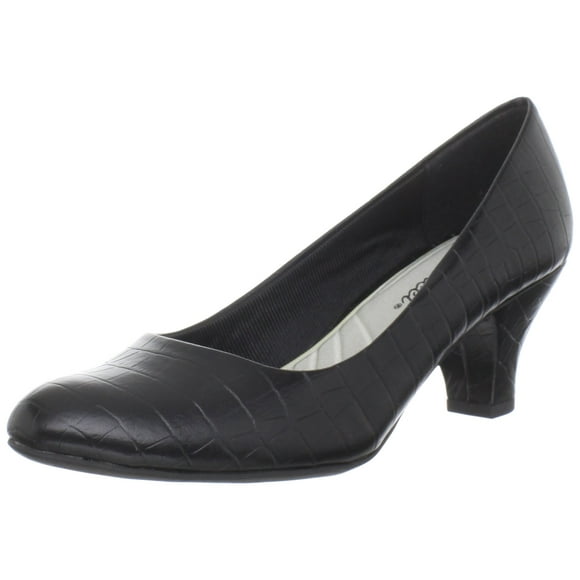 Easy Street Women's Fabulous Pump,Black Croco,5 M US