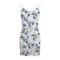 thumbnail image 4 of USSUMA Beach Dresses for Women Casual Summer Mini Drawstring Cami Sun Dress Floral Print Sleeveless Plus Sundresses V Neck Vacation Dress Wedding Guest, 4 of 5