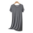 thumbnail image 2 of MYAOYI Nightgowns for Women Summer Short Sleeve Crew Neck Thin Home Dress Comfy Nightgown, 2 of 5