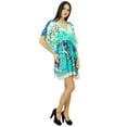 thumbnail image 2 of Bimba Womens Rayon Short Caftan Beach Cover Up Printed Drawstring Casual Kaftan, 2 of 7