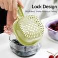 thumbnail image 3 of Small Fruit Colander,Fruit Rinser Strainer Container Dual-Layer Vegetable Cutting And Draining Basket,Watermelon Bowl With Strainer For Mini Berry And Tomato Grape Washer (Purple), 3 of 9