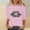 Pink, variant on Women's Leopard Print Lip Graphic 3/4 Sleeve T-Shirt Basic Crew Neck Casual Fashion Top