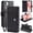Black, variant on for iPhone 16e/17e Wallet Case, PU Leather Full Body Protective Cover, 6 Card Slots + 1 Inner Side Cash Pocket + 1 Outside Cash Pocket + 1 Zipper Pocket Stand Shoulder Wrist Strap, Purple