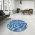 thumbnail image 4 of Ahgly Company Machine Washable Indoor Rectangle Transitional Sapphire Blue Area Rugs, 7' x 10', 4 of 7