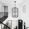 thumbnail image 3 of Trilenars 8-Lantern Layered Chandelier,Industrial Farmhouse Hanging Pendant Light,Used in Living Rooms, Dining Rooms, Bedrooms, Corridors, Study Rooms, Entrances, Lobbies, Stairs, 3 of 9