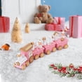 thumbnail image 2 of MasteelfCA NUOBESTY 4-section Small Train Toy Christmas Theme Wooden Train Desktop Mini Train, 2 of 7