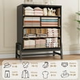 thumbnail image 7 of Senfot 4 Dresser for Bedroom, 38.6" Tall Dresser, Tall Drawer with Storage Freestanding, Wooden Closet Storage Chest for Living Room, Bedroom, Entryway, Natural Oak+Black, 7 of 7