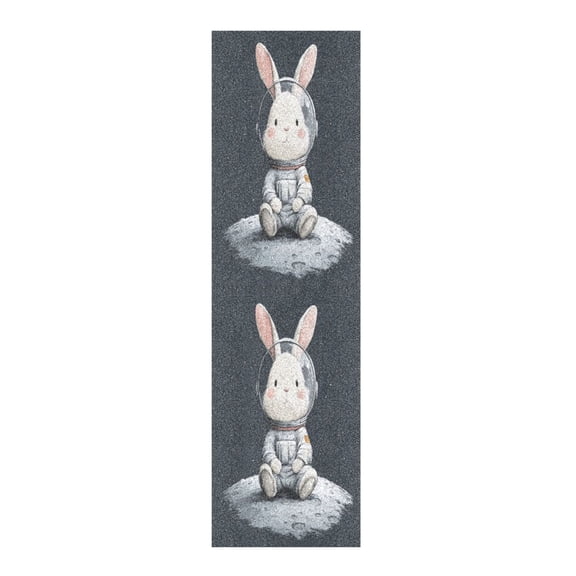 33"x9" Skateboard Grip Tape Protector Sheets Nonslip Protection Griptape Sheet for Outdoor Sports Rabbit in A Space