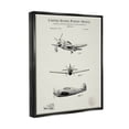 thumbnail image 3 of Stupell Industries US Patent Airplane Diagram Graphic Art Jet Black Floating Framed Canvas Print Wall Art, Design by Karl Hronek, 3 of 6