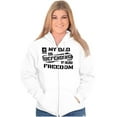 thumbnail image 4 of US Army Logo My Dad Defending Freedom Unisex Plus Size Zip Hoodie Brisco Brands 5X, 4 of 5