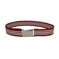 thumbnail image 2 of Kids Elastic Adjustable Strech Belt With Silver Square Buckle - Red And White Stripe, 2 of 2