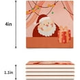 thumbnail image 3 of FMSHPON Merry Christmas Santa Claus Set of 4 Coaster for Drinks, Absorbent Ceramic Stone Coasters Cup Mat with Cork Base for Home Kitchen Room Coffee Table Bar Decor, 3 of 4