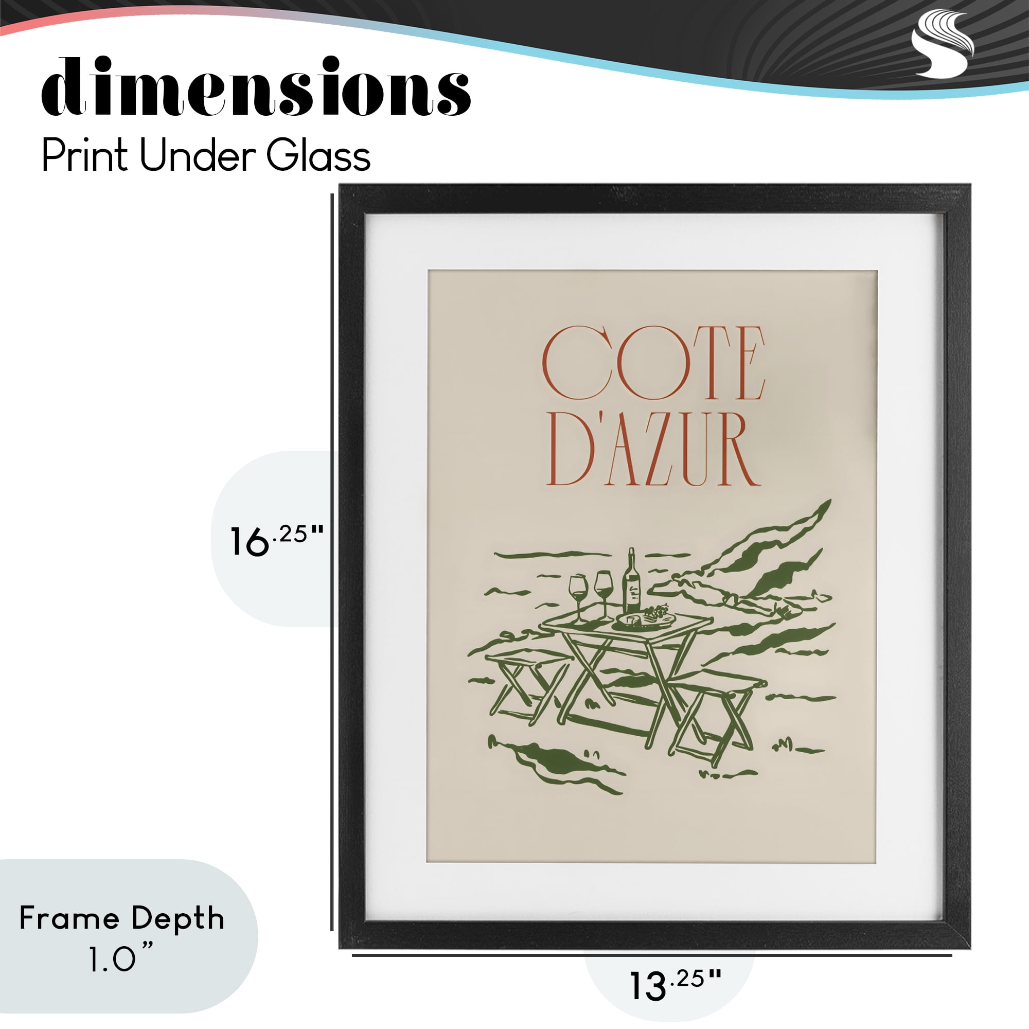 Stupell Industries Seaside Wine Picnic Black Framed Print Under Glass, design by The Prints Vibe