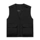 thumbnail image 1 of Ceisia Men's Spring Summer Casual Loose Fit Utility Vest Multi-Pocket V-Neck Zipper Sleeveless Vest Pre-Shrunk Cool Silk Cotton Fabric Black S Gifts, 1 of 4