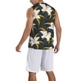 thumbnail image 2 of Pofeuu Lilies Flowers Print Basketball Jersey, Shirts for Men Youth Basketball Jersey Crew Neck-Large, 2 of 6