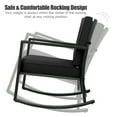 thumbnail image 4 of Gymax Outdoor Wicker Rocking Chair Patio Lawn Rattan Single Chair Glider w/ Black Cushion, 4 of 9