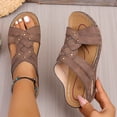 thumbnail image 5 of BADHUB Womens Orthopedic Sandals Arch Support Flip Flops Sandals Beach Outdoor Mesh Slides Sandal Summer Casual Boho Beach Shoes Khaki 42, 5 of 6