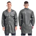 thumbnail image 1 of Hansber Unisex Workshop Uniform Resistant Work Coat Long Sleeve Dustproof Lab Jacket with Cuff Grey M, 1 of 6