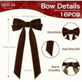 thumbnail image 7 of 16PCS Velvet Ribbon Burgundy Bows for Christmas Tree, Vintage Rustic Small Craft Bows Ornaments for Garland Wreath Gift Wrapping Candy Bags Party DIY Decorations(Deep Brown), 7 of 7