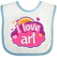thumbnail image 3 of Inktastic Artist I Love Art Girls Baby Bib, 3 of 4