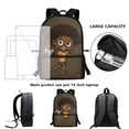thumbnail image 6 of KUIFORTI Kids Cute Schoolbag 17 inch Cartoon Kid Soccer Player Print Stationery Schoolbag with Adjustable Strap and Compartment Study Accessories Organizer Bookbag, 6 of 6