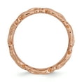 thumbnail image 2 of Sterling Silver Stackable Expressions Bande Sculptée Plaquée Rose Taille 6, 2 of 3