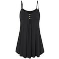 thumbnail image 2 of WTXUE Tank Tops Sleeveless, Scoop Neck Women Summer Loose Button V Neck Tank Vest Blouse Solid | Casual for Women Black XL, 2 of 2