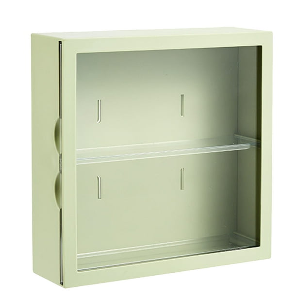 Vitrina de pared para guardar figuras, caja ciega, expositor de artesanías, a prueba de polvo, color verde aguacate.