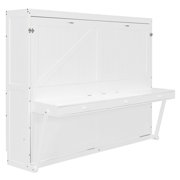Harper & Bright Designs Queen Size Wall Murphy Bed with Storage, Foldable Cabinet Bed with Vanity Desk, Center Mirror & 2 Side Drawers for Guest Room Office, White