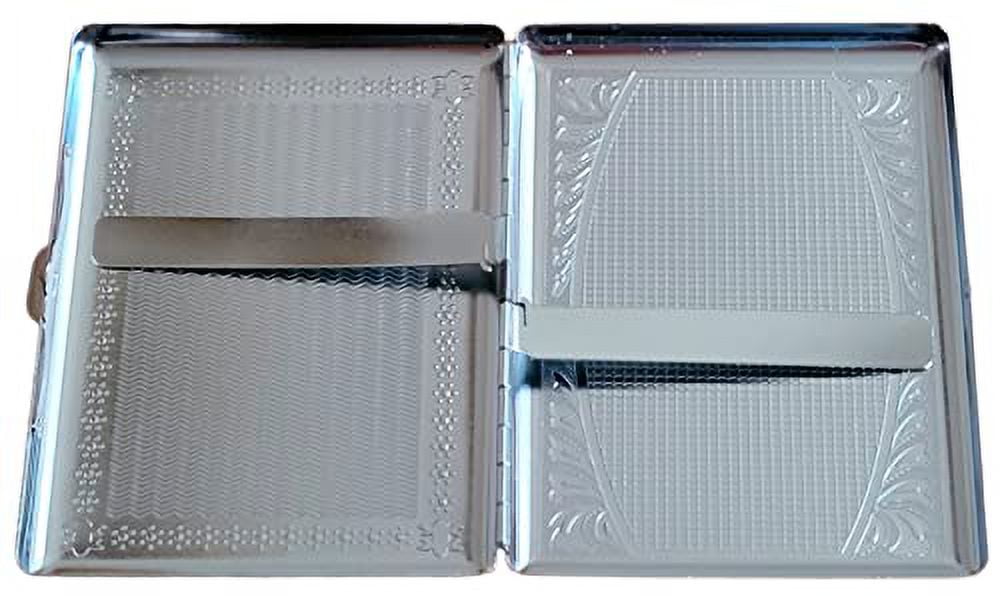12 Pack Regular or King Size Double Sided Crush-Proof Metal Cigarette Case -3033