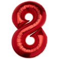 thumbnail image 2 of Giant Red Number 8 Foil Balloon 34", 2 of 4
