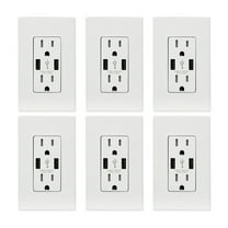 ELEGRP USB Outlets Receptacles, 25W 5.0 Amp High Charging USB Wall Outlet, 15 Amp Tamper-Resistant Electrical Outlet with Type A port, UL Listed, Wall Plate Included