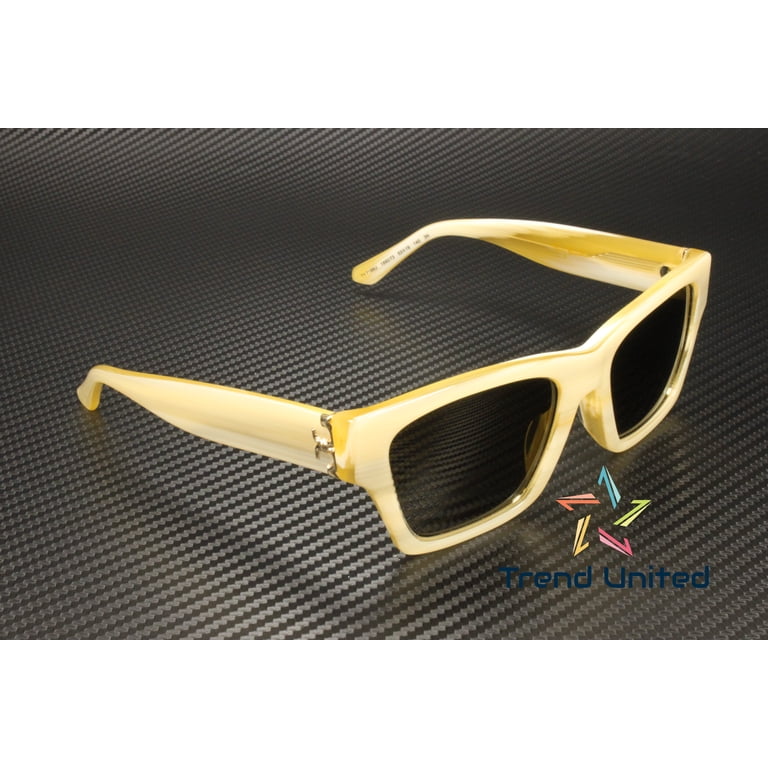 Tory Burch Ivory Rectangular Sunglasses with Olive Lenses Outlined Rectangle Sunglasses, Transparent Green/Ivory/Gry  main image 4