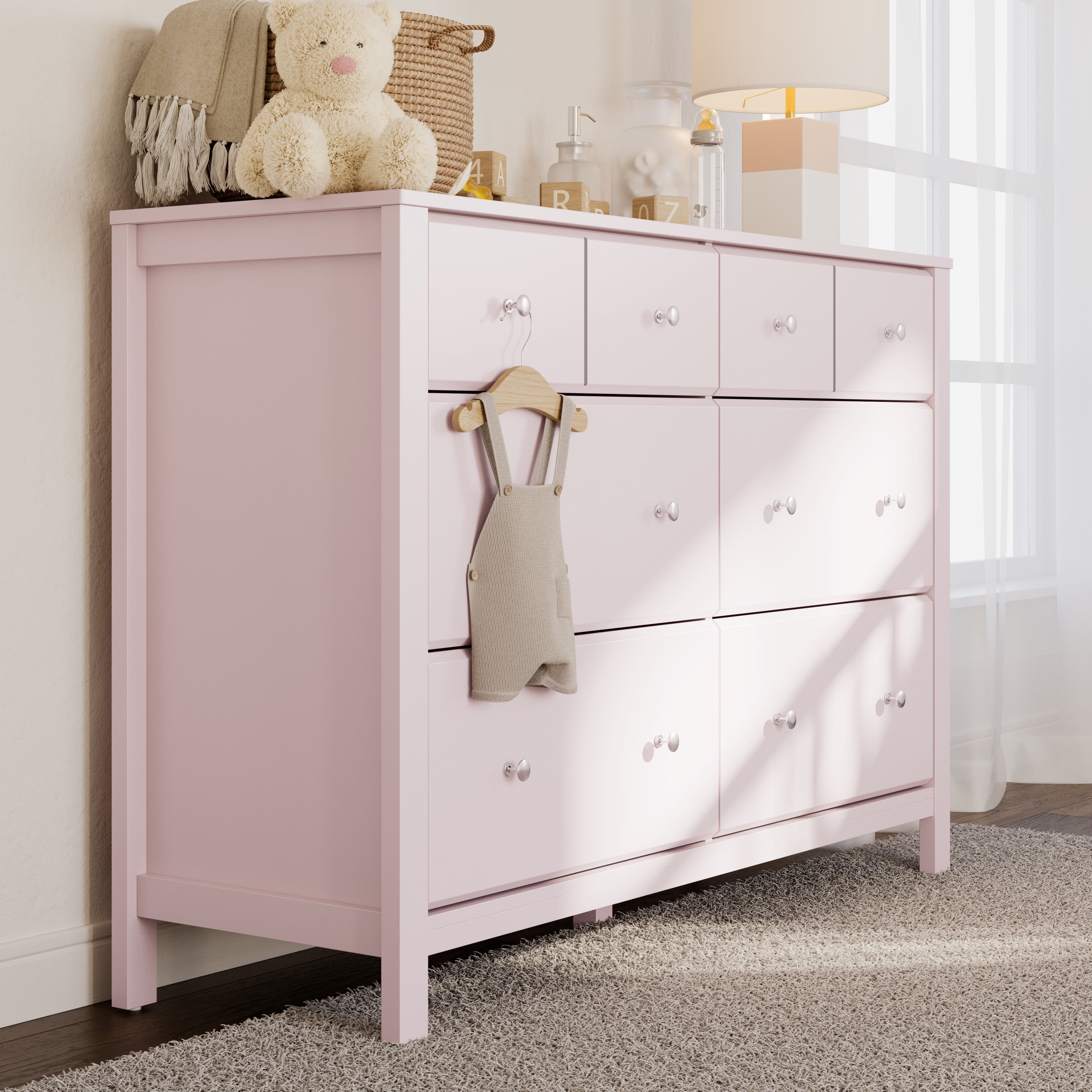 Storkcraft Horizon 6 Drawer Nursery Dresser in White with Storkcraft Horizon 6 Drawer Nursery Dresser in White with
