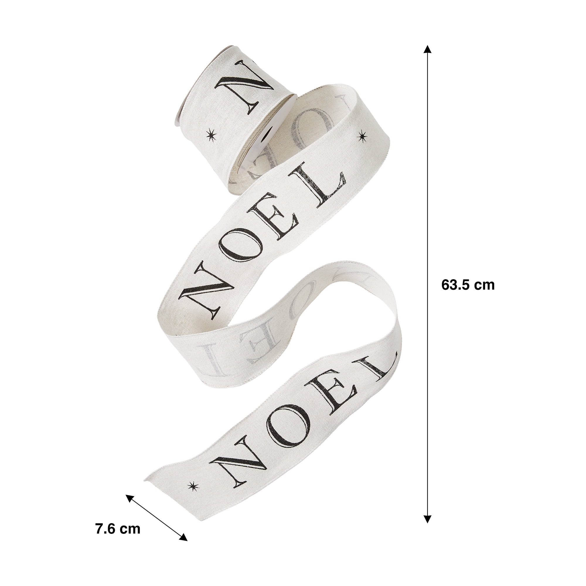 Fraiche Noel Ribbon, FRAICHE 3IN X25FT NOEL RIBBON