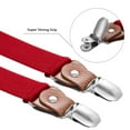 thumbnail image 2 of Buyless Fashion Leather End 2 Pack Suspenders for Men - 48" Elastic Adjustable Straps 1" - Y Shape - 5138-2-Red, 2 of 7