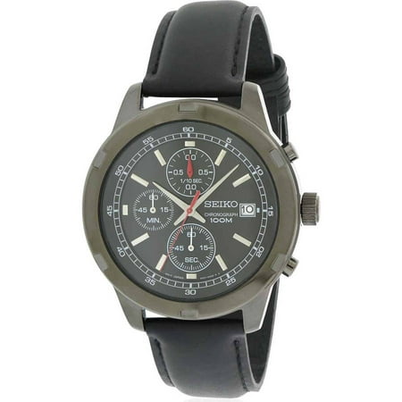 Seiko Leather Chronograph Men's Watch, SKS439